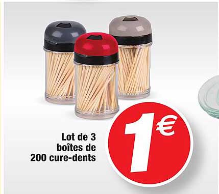 lot de 3 boîtes de 200 cure-dents