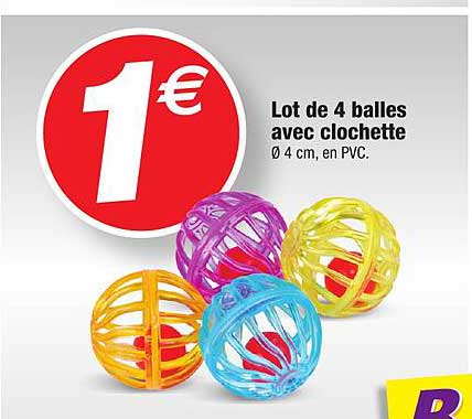 lot de 4 balles avec clochette