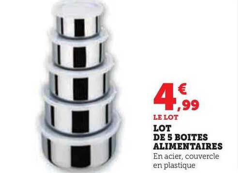 lot de 5 boîtes alimentaires