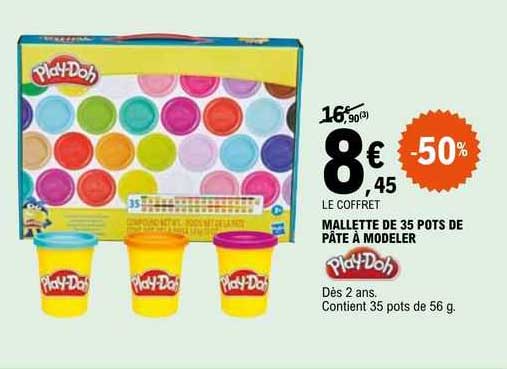 mallette de 35 pots de pâte à modeler play-doh