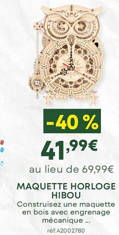 maquette horloge hibou