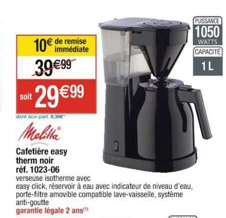 melitta cafetière easy therm noir