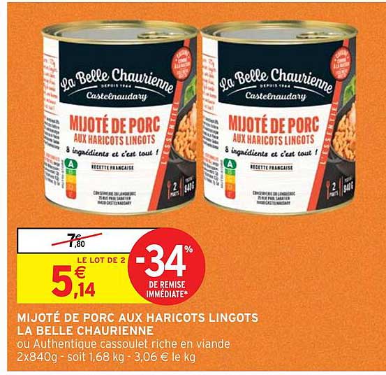 mijoté de porc aux haricots lingots la belle chaurienne