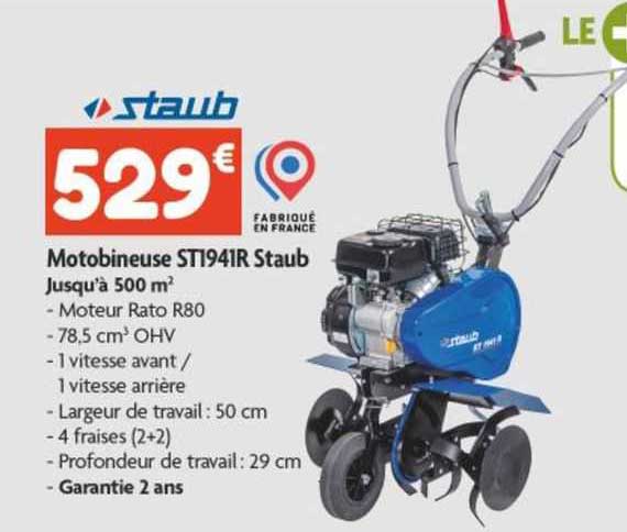 motobineuse st1941r staub jusqu'à 500 m²
