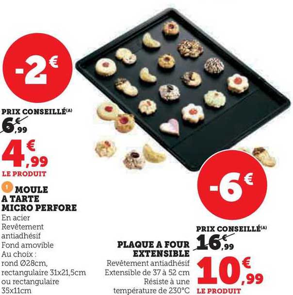 Moule à Tarte Micro Perforé, Plaque à Four Extensible