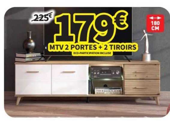 mtv 2 portes + 2 tiroirs