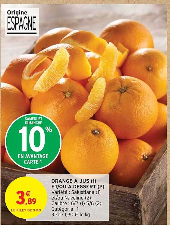 orange à jus et/ou à dessert
