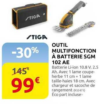 outil multifonction à batterie sgm 102 ae stiga