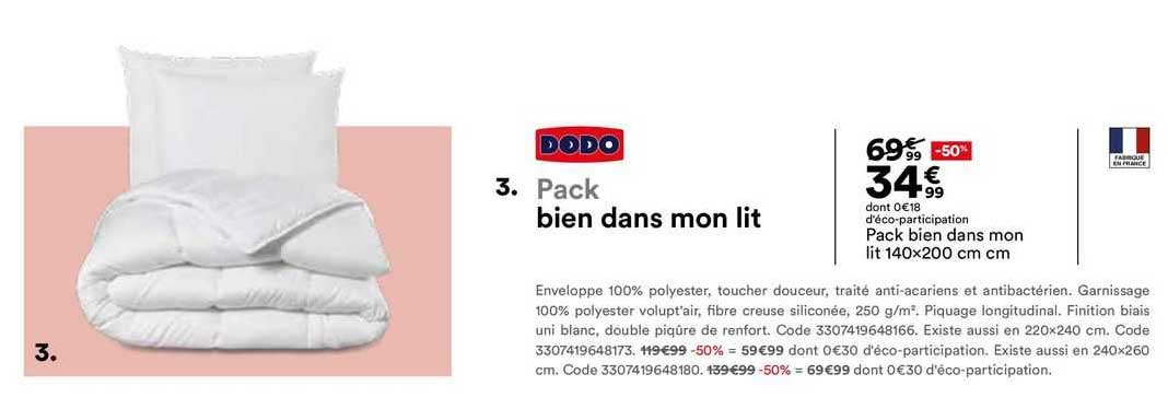 pack bien dans mon lit 140x200 cm dodo