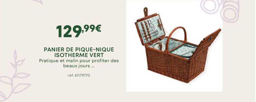 panier de pique-nique isotherme vert
