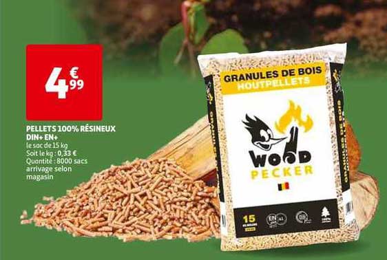 pellets 100% résineux din+ en+