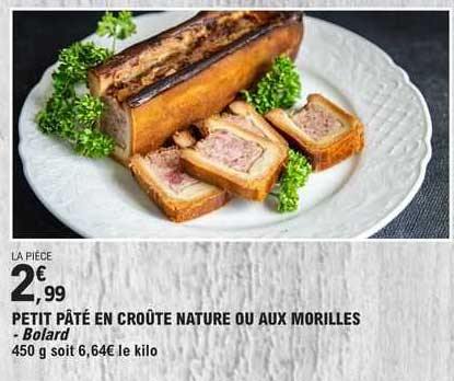 Petit Pâté En Croûte Nature Ou Aux Morilles - Bolard