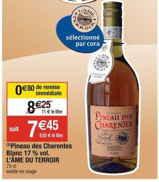 pineau des charentes blanc 17% vol. l'âme du terroir