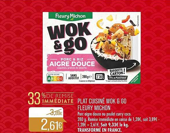 plat cuisiné wok & go fleury michon