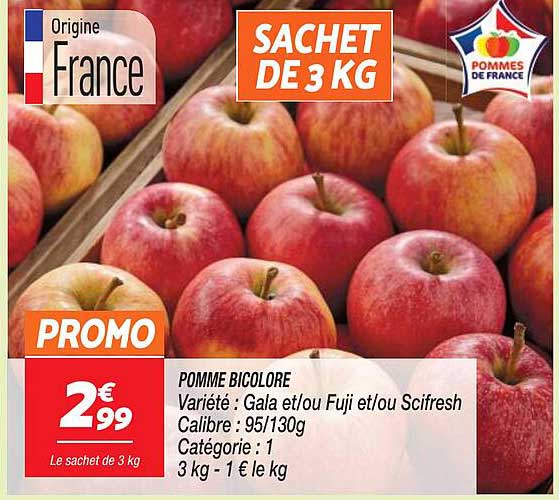 pomme bicolore gala et / ou fuji et/ our scifresh