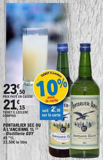 pontarlier sec ou à l'ancienne 1l - distillerie guy