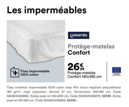 protège-matelas confort 140x190 cm