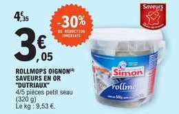 rollmops oignon saveurs en or dutriaux