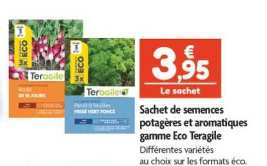 sachet de semences potagères et aromatiques gamme eco teragile