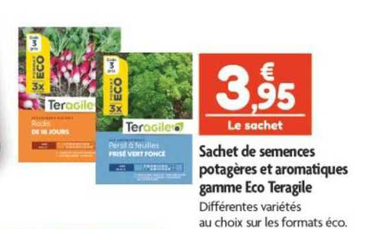 sachet de semences potagères et aromatiques gamme éco teragile