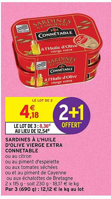 Sardines à L'huile D'olive Vierge Extra Connétable