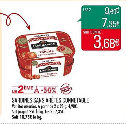 sardines sans arêtes connetable