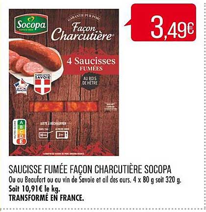 saucisse fumée façon charcutière socopa