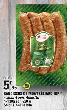 saucisses de montbéliard igp - jean-louis amiotte