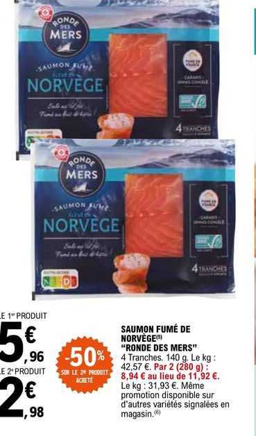 saumon fumé de norvège "ronde des mers"