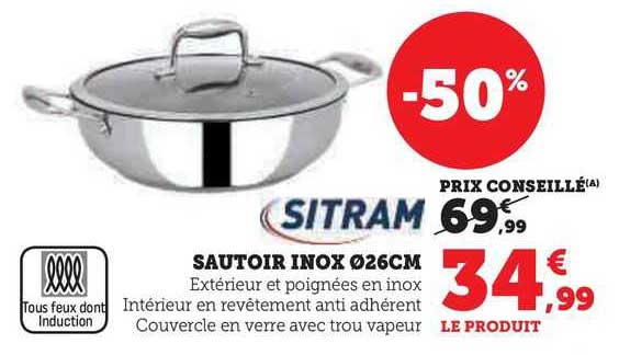sautoir inox ø 26 cm sitram