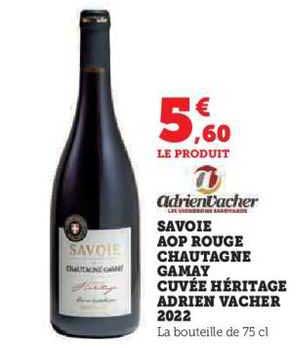 savoie aop rouge chautagne gamay cuvée héritage adrien vacher 2022