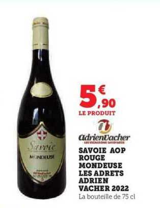 savoie aop rouge mondeuse les adrets adrien vacher 2022