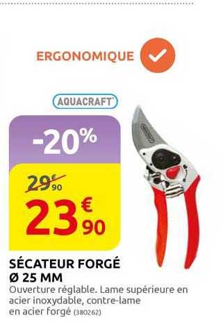 sécateur forgé ø 25 mm aquacraft