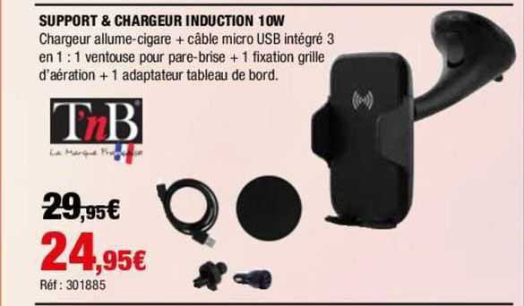 support & chargeur induction 10w t'nb