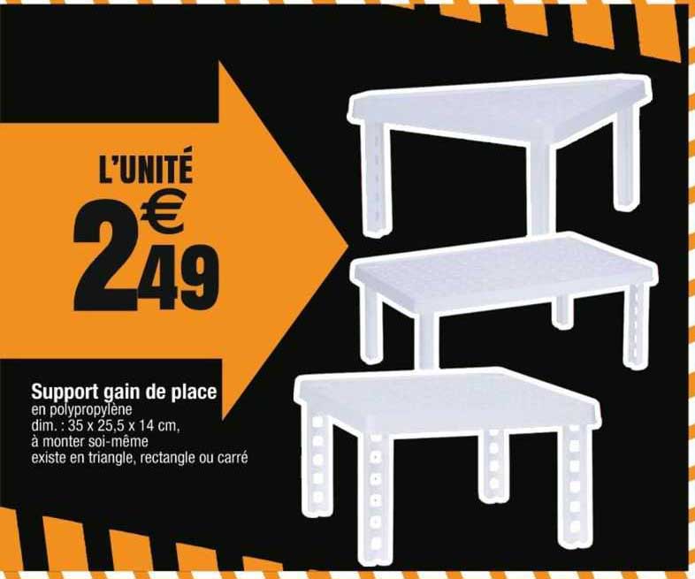 support gain de place