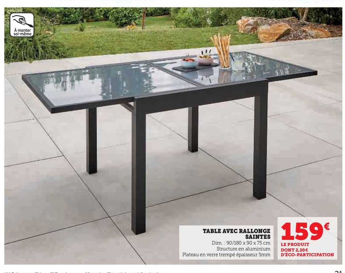 table avec rallonge saintes