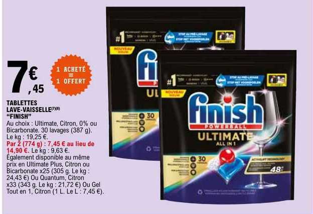 Tablettes Lave-vaisselle "finish"