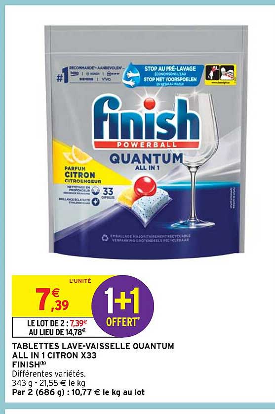 tablettes lave-vaisselle quantum all in 1 citron x33 finish