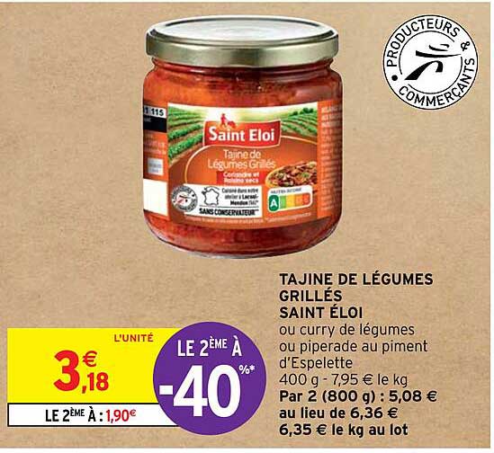 tajine de légumes grillés saint éloi