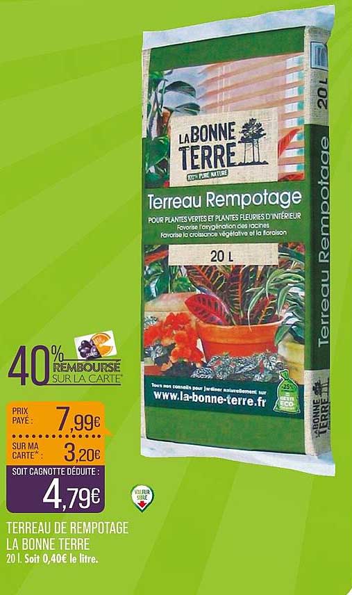 terreau de rempotage la bonne terre