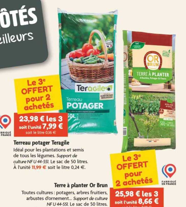 terreau potager teragile terre à planter or brun