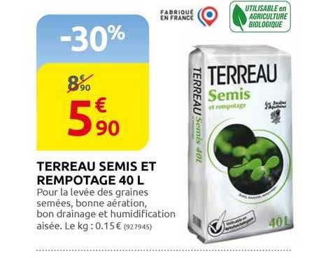 terreau semis et rempotage 40l