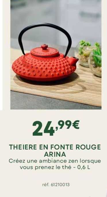 Théière En Fonte Rouge Arina