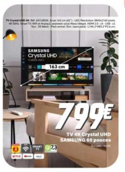 tv 4k crystal uhd samsung 65 pouces 163 cm