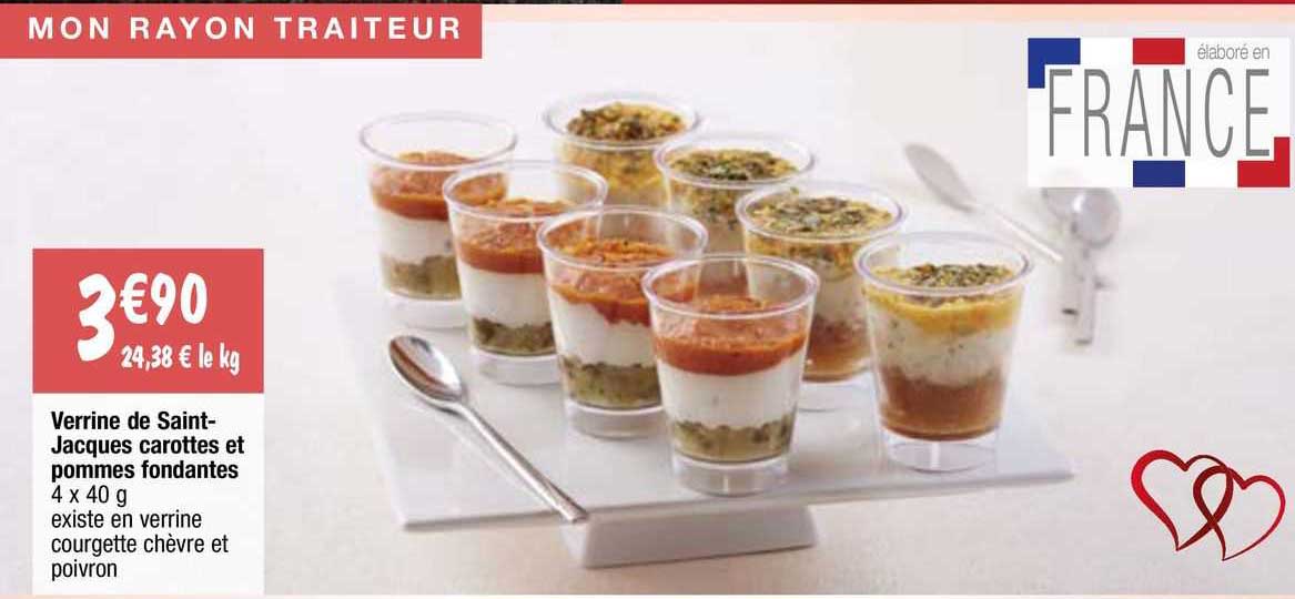 verrine de saint-jacques carottes et pommes fondantes