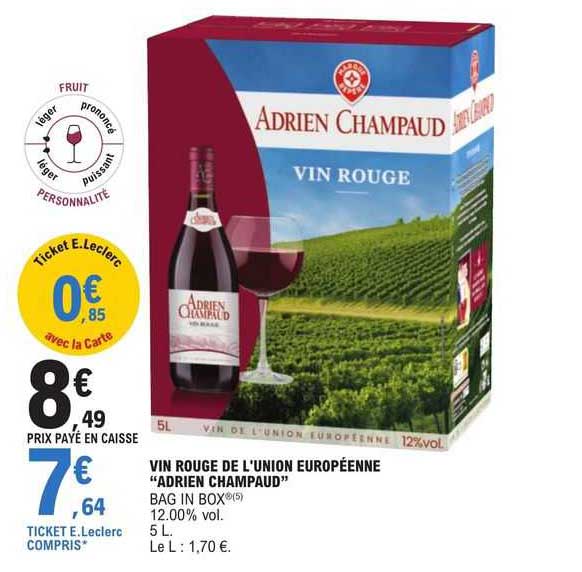 vin rouge de l'union européenne "adrien champaud"