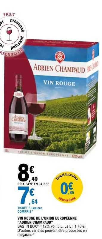 vin rouge de l'union européenne "adrien champaud"