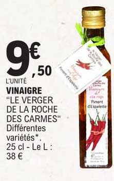 vinaigre "le verger de la roche des carmes"