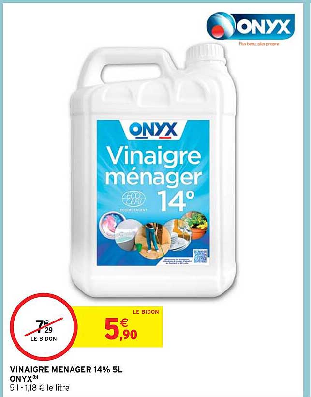 Vinaigre Ménager 14% 5 L Onyx