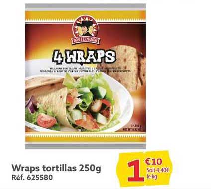 wraps tortillas 250g